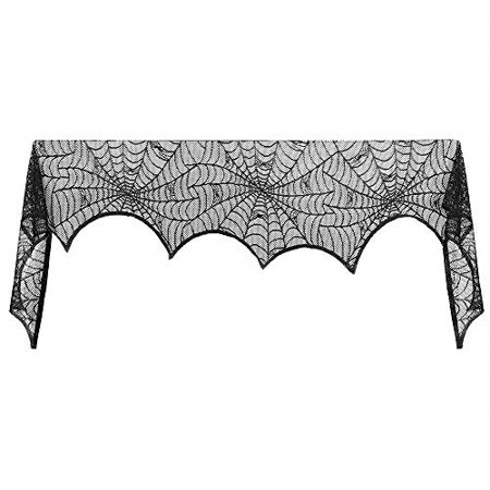 Duladu Halloween Fireplace Mantel Scarf Cobweb Fireplace Cover