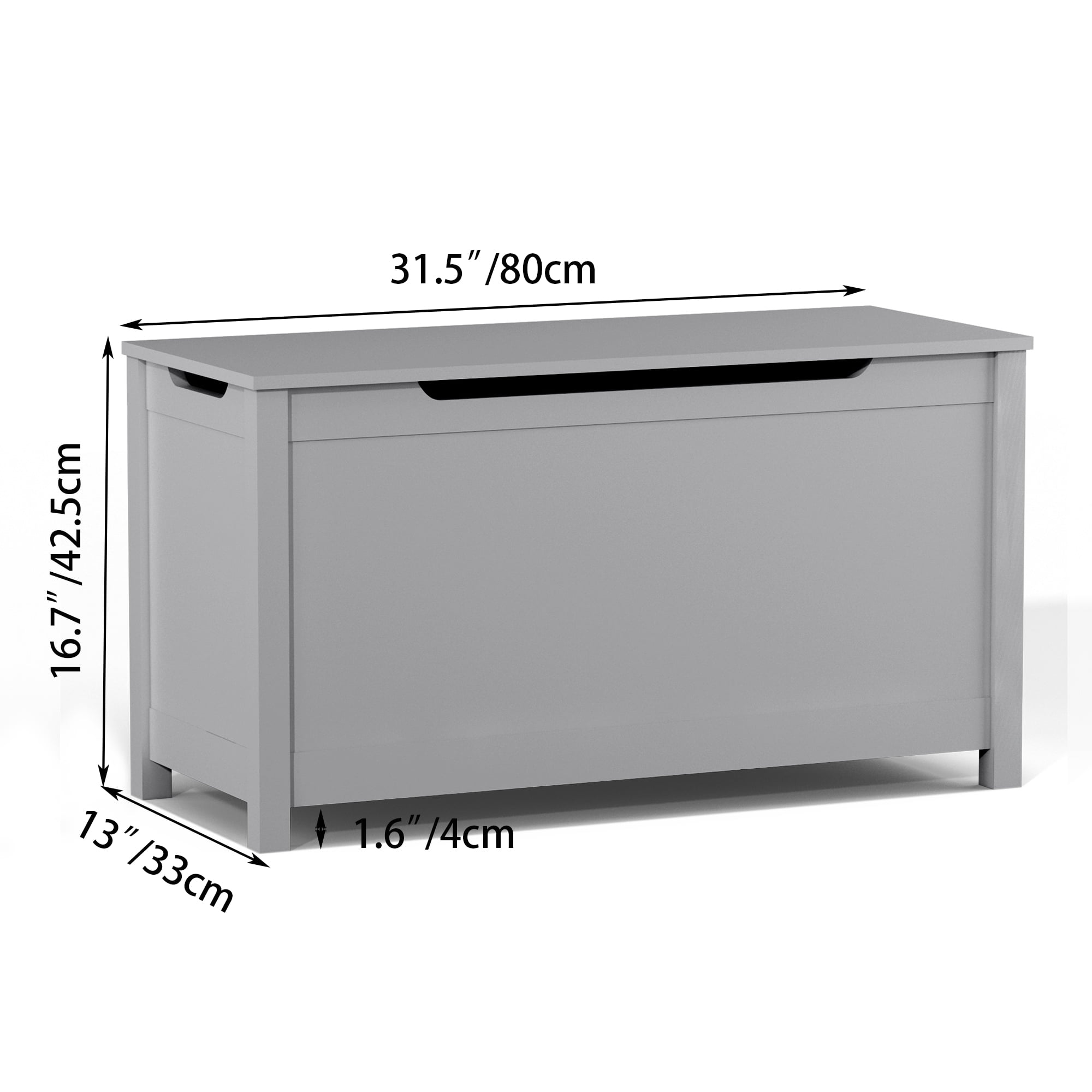 iRerts Wooden Toy Box Storage Kids Toy Storage with Safety Hinged Lid Toy Chests & Organizers for Boys and Girls, Gray