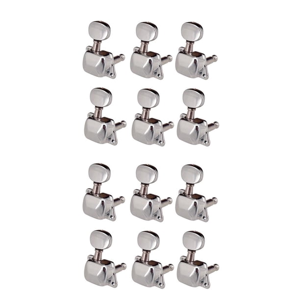 Inteprter Clavijas de afinación de cabeza de máquina semiselladas de 6 piezas, perillas de afinadores de guitarra, accesorios de reparación de 6 izquierda 2piezas Inteprter CBP351470
