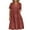 Coffee, variant on LADIGASU Women 2024 Short Sleeve Summer Dress V Neck Smocked Waist Casual Flowy A Line Tiered Midi Dresses
