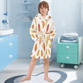 thumbnail image 5 of FORMRS Niños Bathrobe Unisex Hooded Robe Soft Plush Pajamas Sleepwear, Size 2-3T, Orange Leaves, 5 of 7