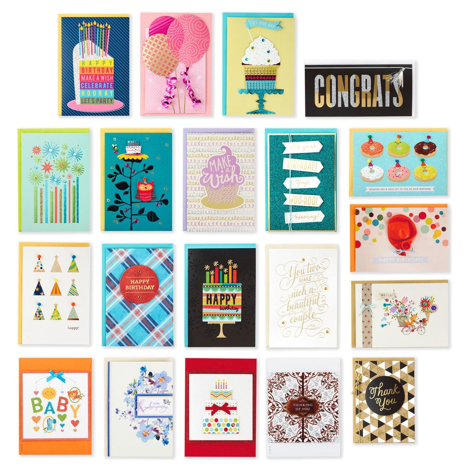 Hallmark Handmade All Occasion Boxed Greeting Card Assortment, Pink Floral (Pack of 20)