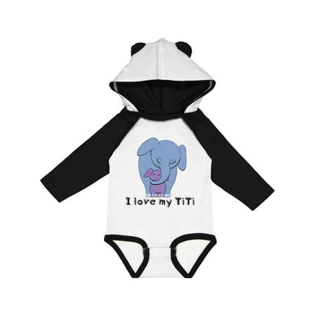 

Inktastic I Love my TiTi Elephant Blue Purple Gift Baby Boy or Baby Girl Long Sleeve Bodysuit