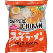 Sapporo Ichiban Miso Ramen Noodles, 3.5 oz, (Pack of, 24)