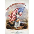 thumbnail image 2 of Civil War Sheet Music. Nsheet Music Cover For 'Hail Glorious Banner Of Our Land. Spirit Of The Union.' Lithograph, 2 of 4