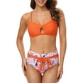 thumbnail image 1 of Women's Bikini Set Cutout Print High Waisted Bows Two Piece Bikini, 1 of 7