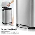 thumbnail image 4 of 13 Gallon Trash Can with Lid, 50L Fingerprint Proof Stainless Steel Kitchen Trash Can with Removable Inner Bucket and Lid Soft Close, Pedal Rubbish Bin for Home Office, Silver, 4 of 15