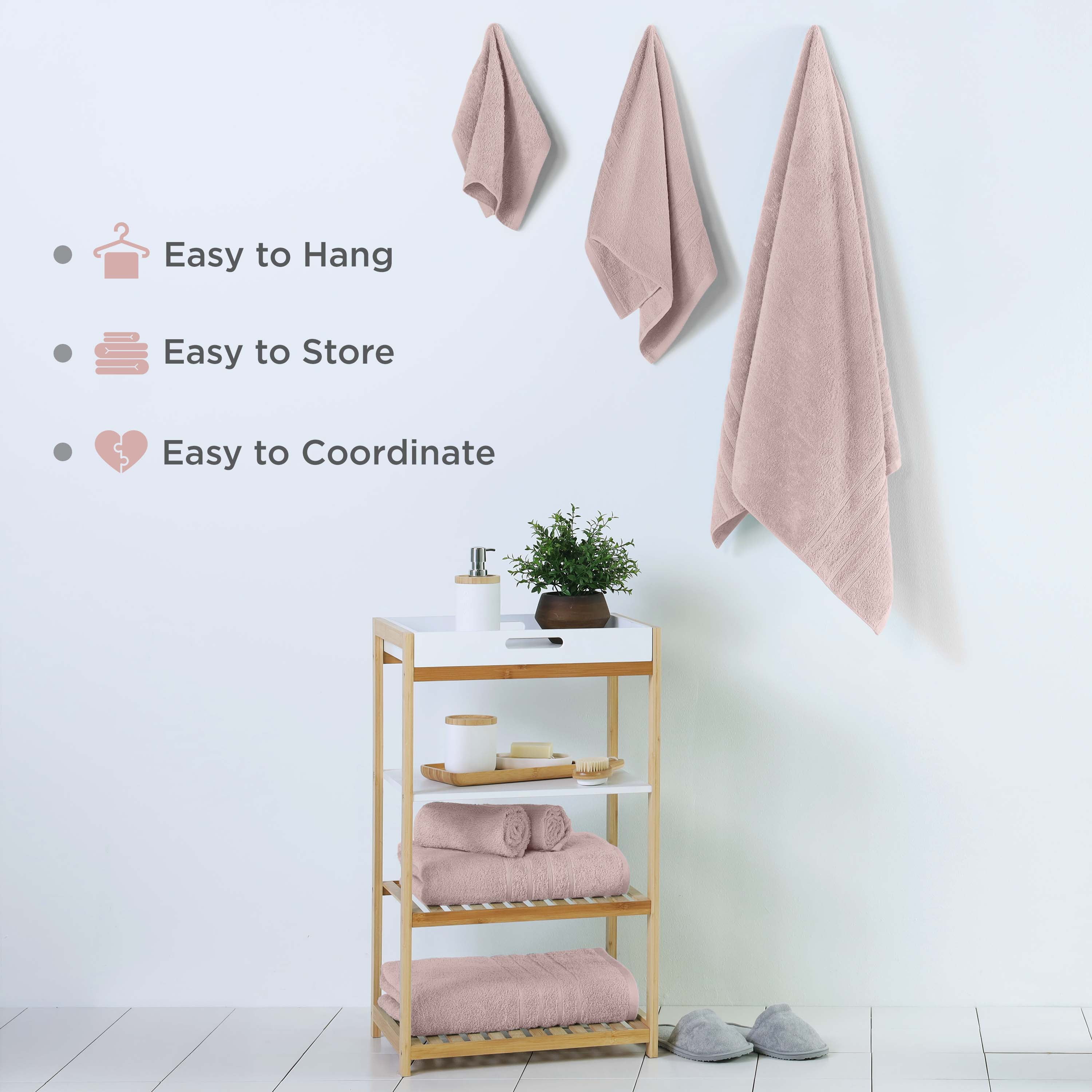 Martex 6-Piece Towel Set | 100% Cotton Soft & Absorbent Bath Towels | Crystal Pink