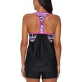 thumbnail image 4 of Tankini à Dos Nageur, Maillot de Bain Sport Patchwork 2 Pcs pour Femmes, 4 of 4