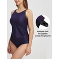 thumbnail image 6 of BALEAF Tankini Tops for Women High Neck Swim Top Modest Bathing Suit Top Long Tank Top for Swimming Navy Blue 44, 6 of 7