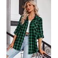 thumbnail image 5 of Zeagoo Womens Flannel Shirts Long/Roll Up Sleeve Collared Button Down Plaid Shirt Casual Work Tops, 5 of 6