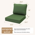 thumbnail image 3 of 25.5x25.5 Waterproof Outdoor Deep Seat Cushion for Patio Furniture Cushion Replacement, Dark Moss Green, 3 of 10