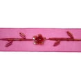 thumbnail image 3 of Altotux 1" Beaded Organza Ribbon Trim with Red Glass Bugle Beads Sequin By Yard, 3 of 4