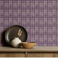 thumbnail image 2 of S4Sassy Mosaic Tile Pattern Wallpaper - Purple Wall Covering, 25" X 60" Self-Adhesive Plain Vinyl Wall Paper, Walls Wrap, Modern Minimalist Wallpaper For Office, Bedroom, Workspaces, 2 of 7