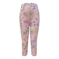 thumbnail image 4 of Landzoo One Womens Casual Floral Printing Stretch Cropped Pants Slim Fitting Tight Leggings Pants Soft Stylish Women's Casual Pants, 4 of 5