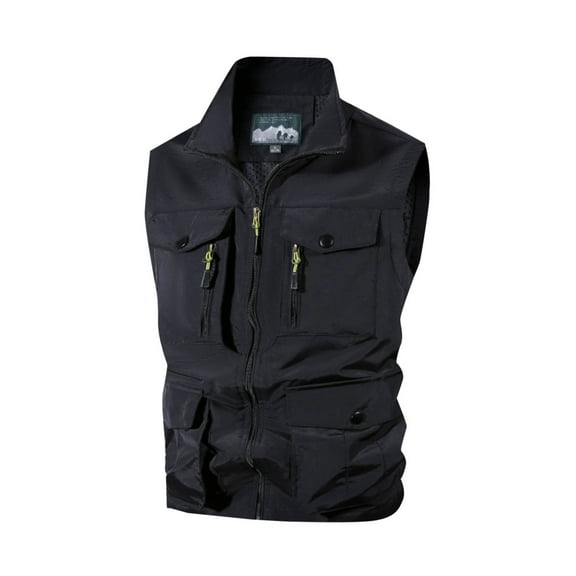 Riecok Vests for Men Stand up Collar Sleeveless Jackets Zip up Coats with Pockets Casual Athletic Outerwear