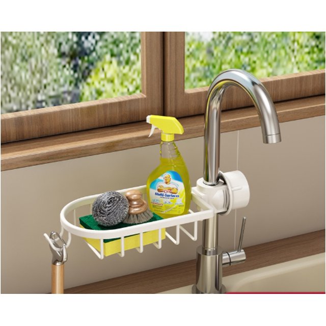 Estante de almacenamiento para grifo de cocina, estante para tanque de fregadero de lavavajillas, cesta de drenaje, suministros para cepillos de esponja, estante de almacenamiento Daquan