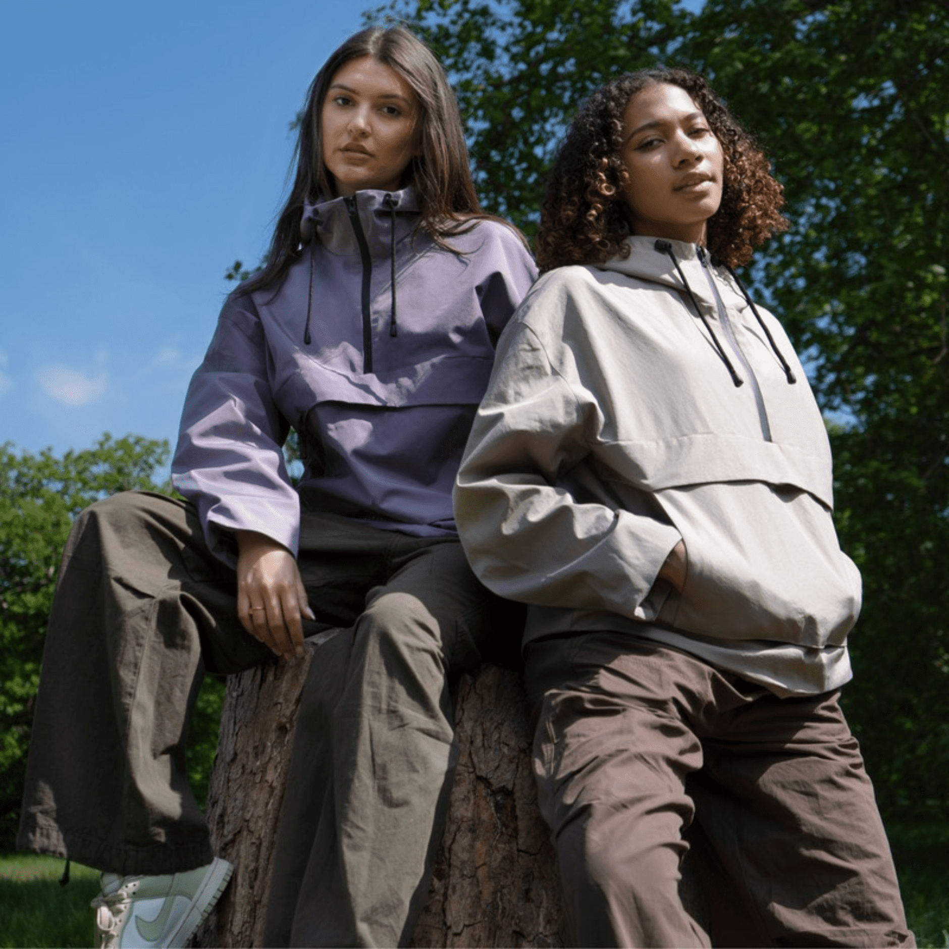 PUFFIT Waterproof Jacket Oversized Hoodie Coat Half Zip Rain Jacket with Adjustable Waist, Hood & Cuffs, Pullover Jacket Outerwear with Large Kangaroo Pocket for All Seasons Daily Wear