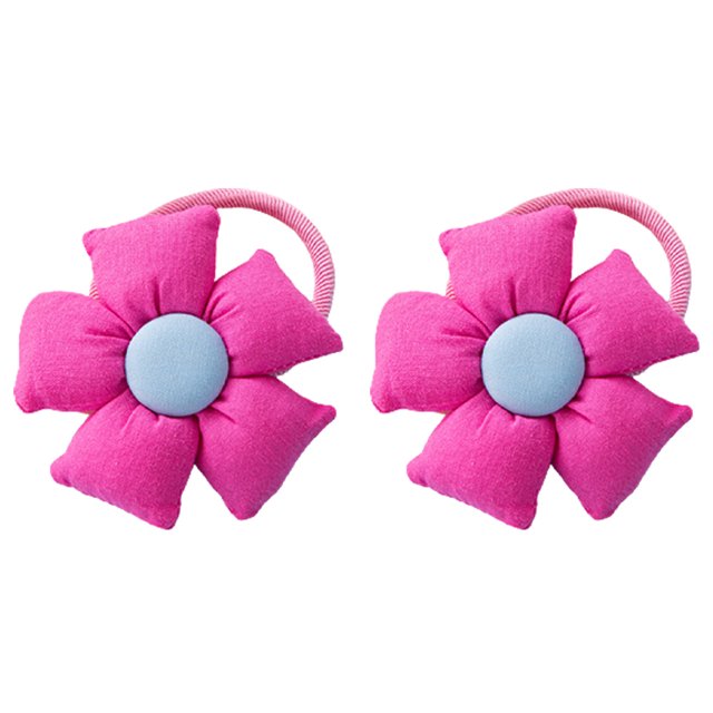 Lazos elásticos de algodón Dinheiro con forma de flor para sujetar el cabello y las coletas