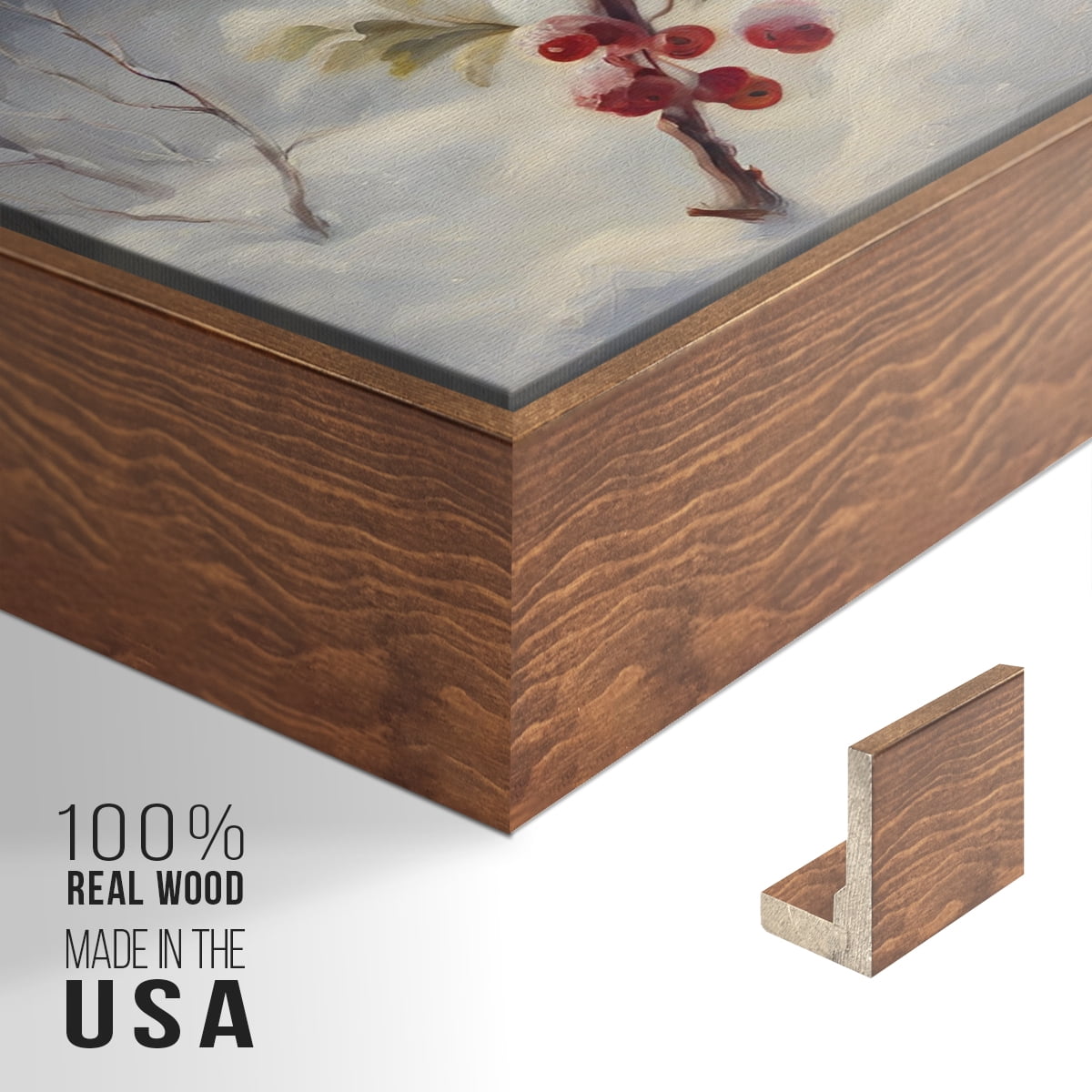 Vintage Landscape-CXCIX By Wexford Home Framed in Walnut Wood Gallery Wrapped Canvas 25 in. x 37 in.