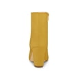 thumbnail image 2 of BLISSFUL STEP Women's Side Zipper Round Toe Block Heel Ankle Boots Yellow 8, 2 of 7