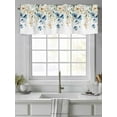 thumbnail image 4 of Blue Floral Curtain Valances for Windows, Sage Green Leaf Wildflowers Botanical Plants Kitchen Valance Window Treatment, Light Filtering Block Curtains for Bathroom/Bedroom/Living Room 42'' x 12'', 4 of 9