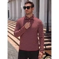 thumbnail image 3 of COOFANDY Long Sleeve Rugby Polo Shirts for Men, Sports Striped Regular Moisture Wicking Dry Fit Golf Shirt, Sizes S-2XL, 3 of 7