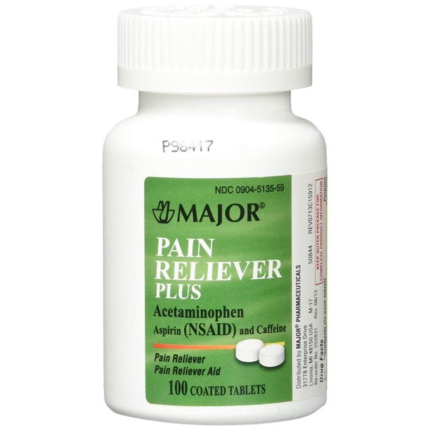 Major Pain Reliever Plus Tablets for Adults 100 Ct Pain Relief Pills