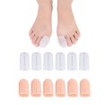 thumbnail image 1 of BRILLAR Protectores de dedos de gel suave y transpirable (12 piezas) - Blanco, tapones para los dedos del pie para el dedo gordo, alivio del dolor y tubos de cojín de fricción, 1 of 5