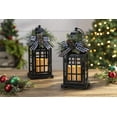 thumbnail image 2 of Gerson 2558250 Battery Operated Lighted Metal Holiday Lanterns, 10.5-inch Height, 2 of 2