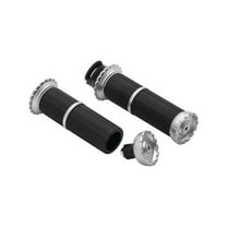 Kuryakyn Motorcycle Handlebar Accessory: Riot Hand Grips For 2015-19 Indian Motorcycles, Silver, 1 Pair 3588