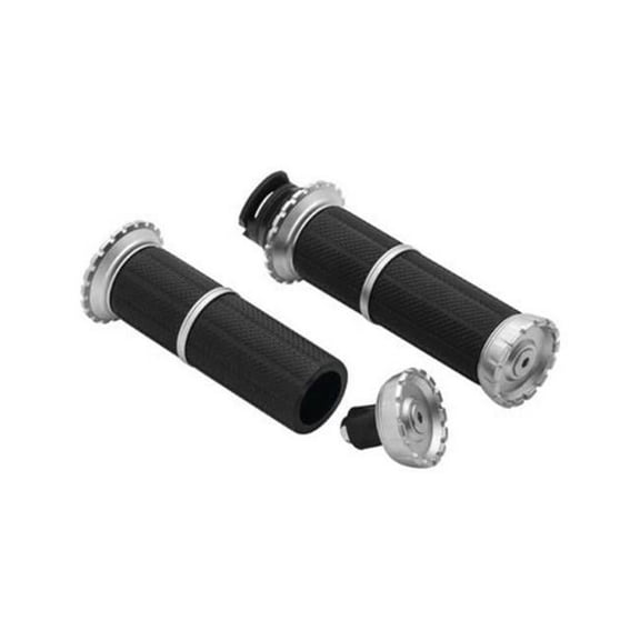 Kuryakyn Motorcycle Handlebar Accessory: Riot Hand Grips For 2015-19 Indian Motorcycles, Silver, 1 Pair 3588
