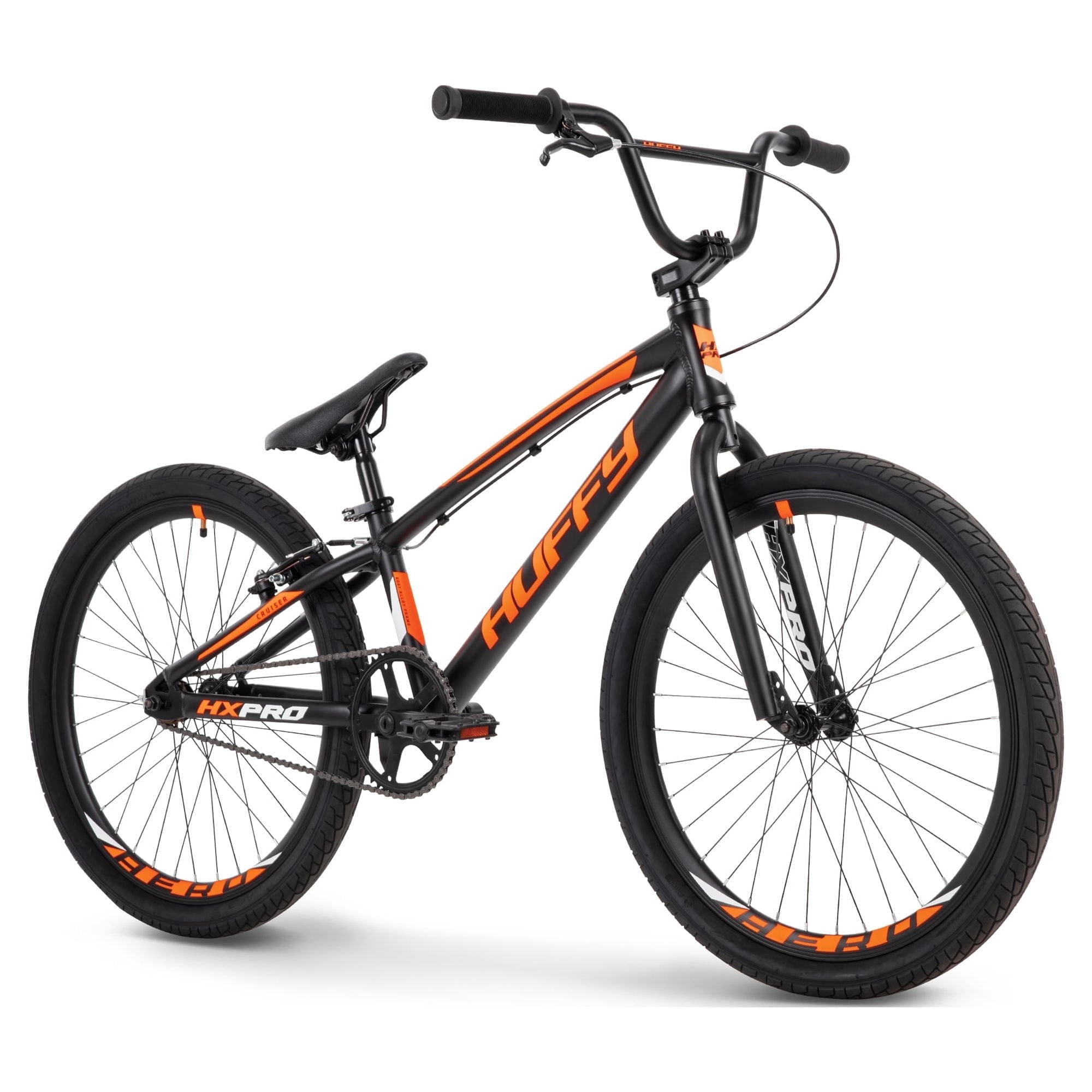 Huffy HX Pro Cruiser 24-inch Aluminum BMX Race Bike for Boys, Black/Orange