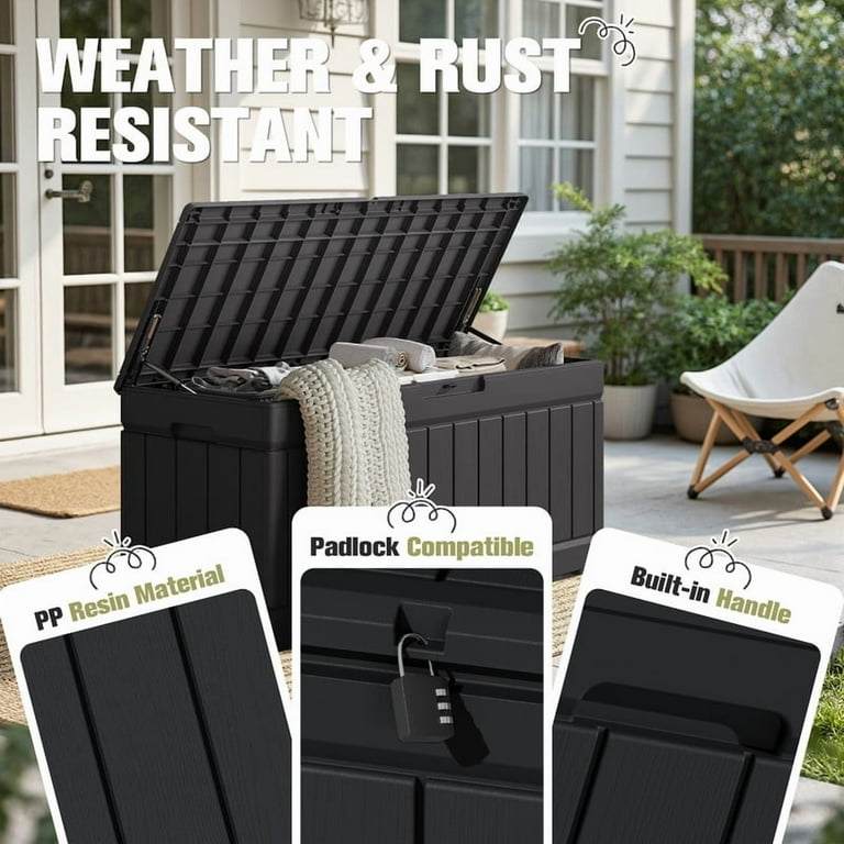 Homall 82 Gallon Outdoor Storage in Resin Deck Box 45.66in Width