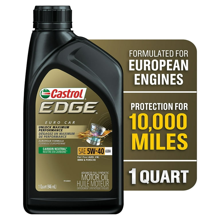 Castrol Edge 15D932 Engine Oil; 5W-40 Synthetic; 1 Quart