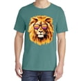 thumbnail image 2 of Wild Bobby, Lion With Sunglasses, Animal Lover, Garment-Dyed Washed Look Short Sleeve T-Shirt, Emerald, Small, 2 of 3