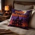 thumbnail image 6 of Halloween Throw Pillow Covers, Castle Print Cushion Cases, Decorative Sofa Pillow Shells for Holiday Home Decor, 6 of 6