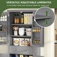 thumbnail image 3 of Uforic 72'' Tall Kitchen Pantry Cabinet with Drawer, 4 Door Pantry Storage Cabinet with Adjustable Sliding Shelve, Freestanding Buffet Cupboards, Food Pantry Cabinet for Dining Room, Kitchen, Gray, 3 of 8