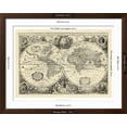 thumbnail image 5 of Art.com Vintage World Map Art Print, Brown Frame Wall Art, 40" x 32", 5 of 5