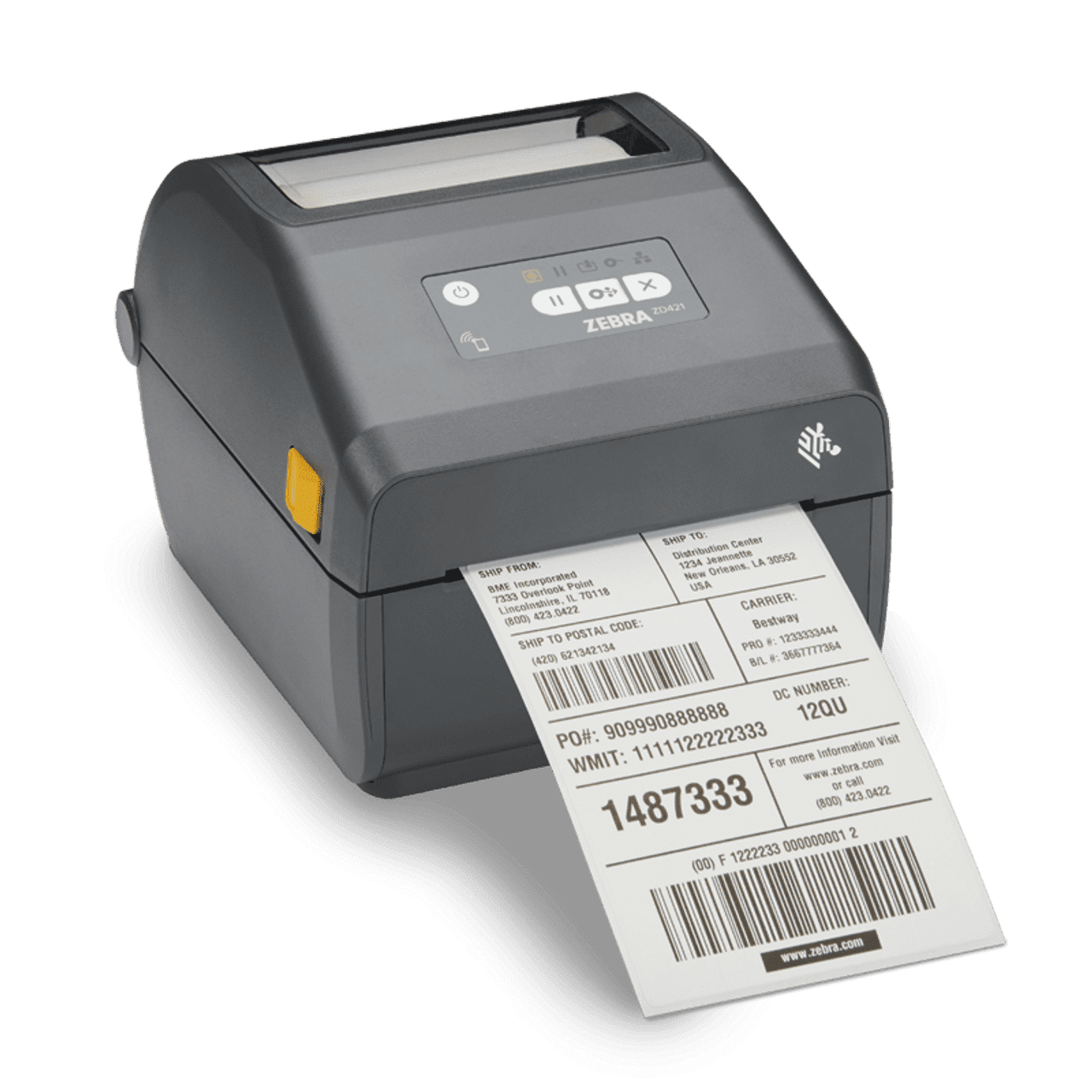 Zebra ZD421T 300 DPI Thermal Transfer USB Barcode Label Printer – High-Resolution Desktop Label Printer, P/N; ZD4A043-301E00EZ