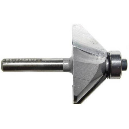 

Magnate 0903 Chamfer 2 Flute Carbide Tipped Router Bit — 45 Degree; 9/16 Cutting Height; 1/4 Shank Diameter; 1-1/4 Shank Length; 1-7/16 Overall Diameter