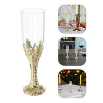OUNONA 6Pcs Vintage Plastic Drinking Chalice Cups for Weddings, Parties, Celebrations, and Special Events