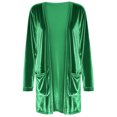 thumbnail image 7 of Cardigans for Women Long Casual Gold Velvet Solid Color Long Sleeved Shirt Cardigan Jacket Coat With Pockets, 7 of 7