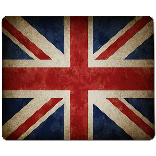 Yeuss Drapeau Britannique Rectangulaire Antidérapant Tapis de Souris Grand Royaume-Uni Ancien Drapeau comme un Vieux Symbole Britannique Vintage