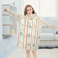 thumbnail image 5 of FORMRS Wearable Blanket Hoodie with Sleeves for Kids Cozy Flannel Sweatshirt, Beige Nautical Pattern, 5 of 7