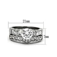 thumbnail image 2 of 2.35 Ct Round Zirconia Stainless Steel 316 Engagement Wedding Ring Set Size 6, 2 of 6