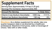 Bronson Non Acidic Vitamin C Powder Sodium Ascorbate Non GMO Soluble Fine Crystals Healthy Immune System, 1 Kilogram (2.2 lbs)