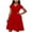 Red, variant on QIPOPIQ Women's Plus Size Cap Bell Sleeve V Neck Wrap Belted A Line Swing Midi Dress Clearance