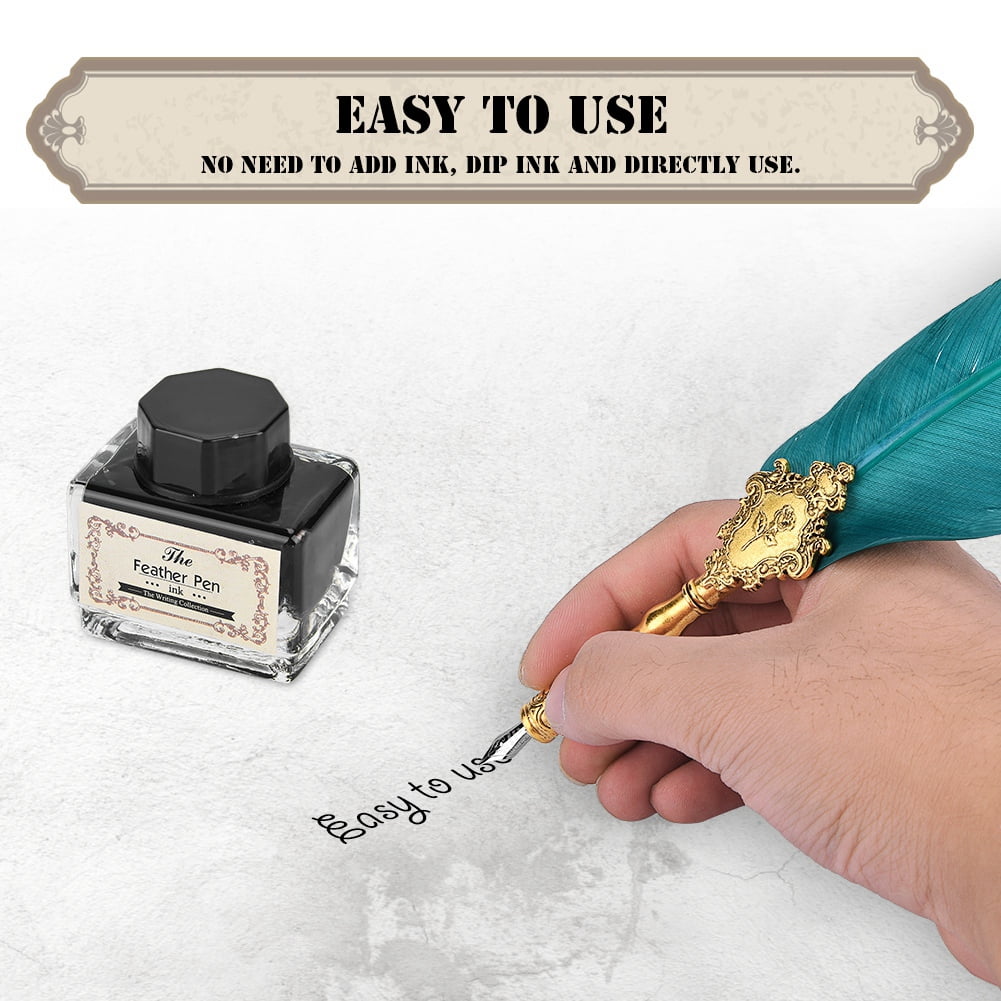 YLSHRF Quill-Pen,Retro Classical Fountain Pen Old European Style  Dip Writing Pen Ink Bottle Set Gift Box, Sign Pen