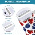 thumbnail image 5 of 40 oz Tumbler With Handle Stainless Steel Insulated Tumbler With Lid for Car Cup Holder Stripes Heart Pattern, 5 of 9